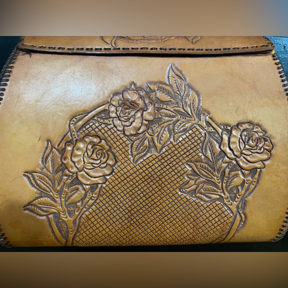 Embossed Rose Purse With Pouch Solid Brass U.S.A. - image 5
